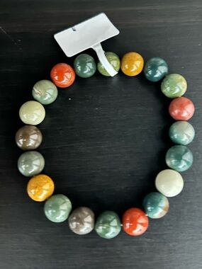 Alashan agate Bead Natural Stone Bracelet- Jewelry 7mm